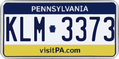 PA license plate KLM3373