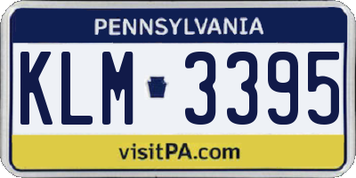 PA license plate KLM3395