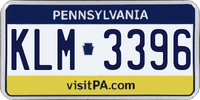 PA license plate KLM3396