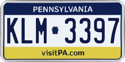 PA license plate KLM3397