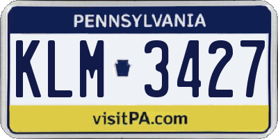 PA license plate KLM3427