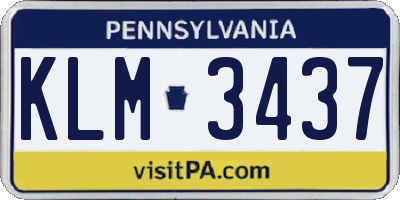 PA license plate KLM3437