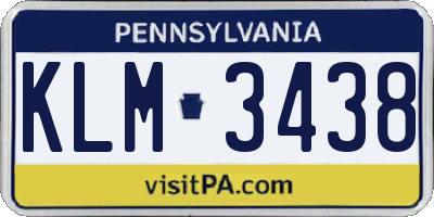 PA license plate KLM3438