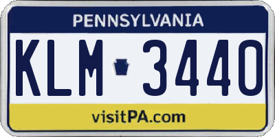 PA license plate KLM3440
