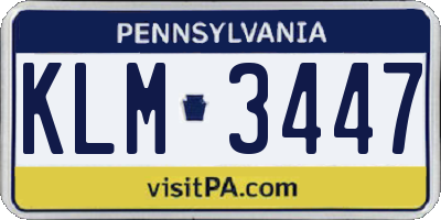 PA license plate KLM3447