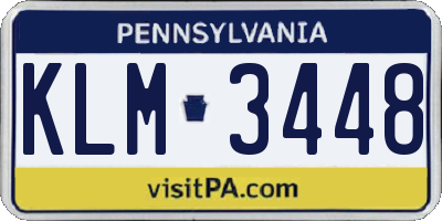 PA license plate KLM3448