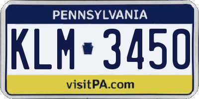 PA license plate KLM3450