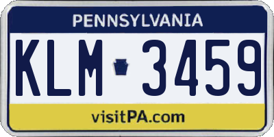 PA license plate KLM3459