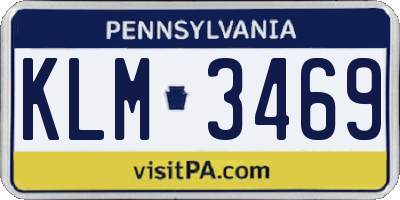 PA license plate KLM3469
