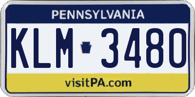 PA license plate KLM3480