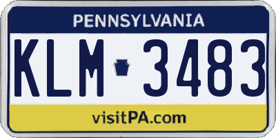 PA license plate KLM3483