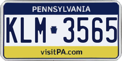 PA license plate KLM3565