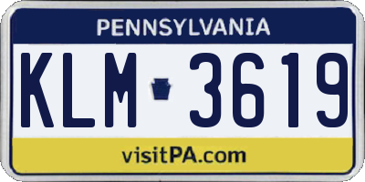 PA license plate KLM3619