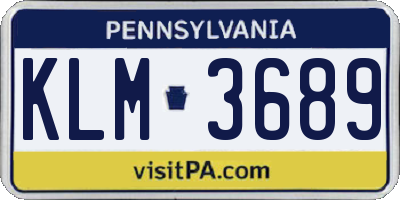 PA license plate KLM3689
