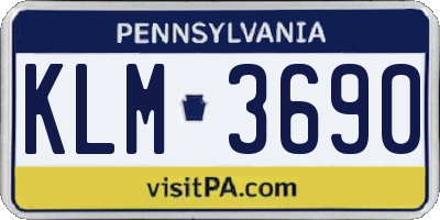 PA license plate KLM3690
