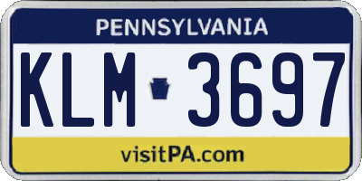 PA license plate KLM3697