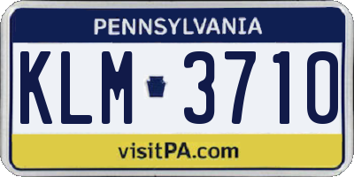 PA license plate KLM3710