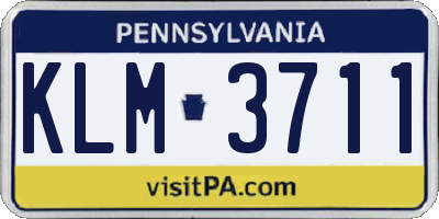 PA license plate KLM3711
