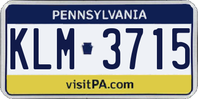 PA license plate KLM3715