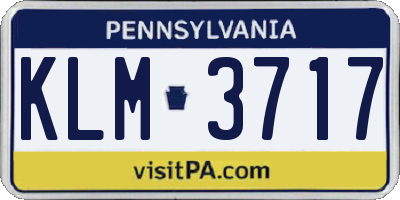 PA license plate KLM3717