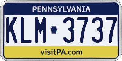 PA license plate KLM3737