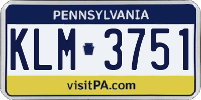 PA license plate KLM3751