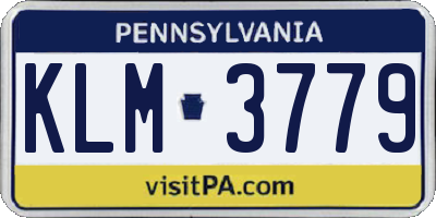 PA license plate KLM3779