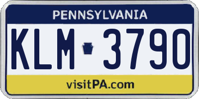 PA license plate KLM3790
