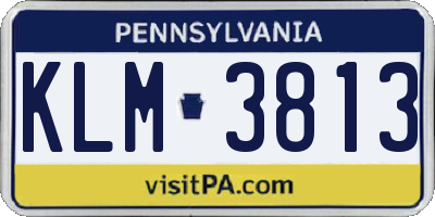 PA license plate KLM3813