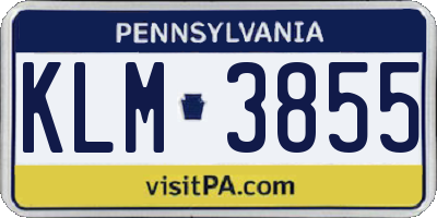PA license plate KLM3855