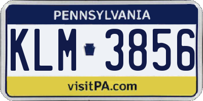 PA license plate KLM3856