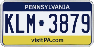 PA license plate KLM3879
