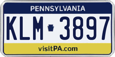 PA license plate KLM3897