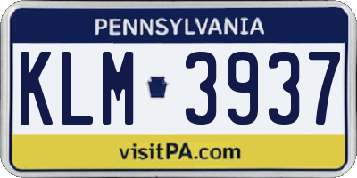 PA license plate KLM3937