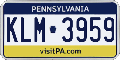 PA license plate KLM3959