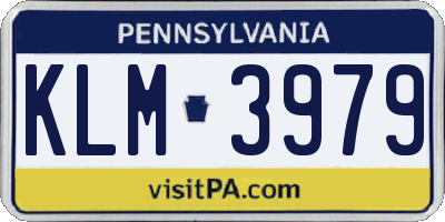 PA license plate KLM3979