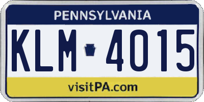 PA license plate KLM4015