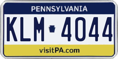 PA license plate KLM4044
