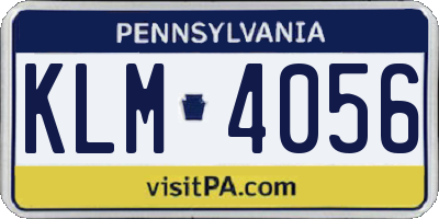 PA license plate KLM4056