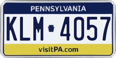 PA license plate KLM4057