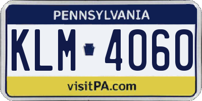 PA license plate KLM4060