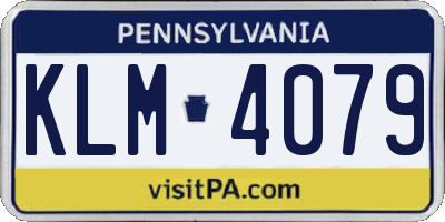 PA license plate KLM4079