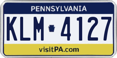PA license plate KLM4127