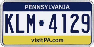 PA license plate KLM4129