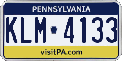 PA license plate KLM4133