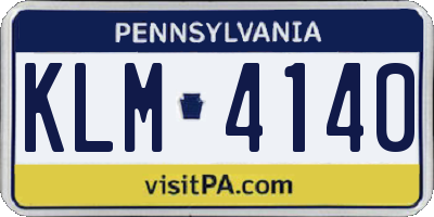 PA license plate KLM4140