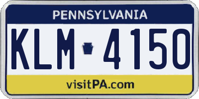 PA license plate KLM4150