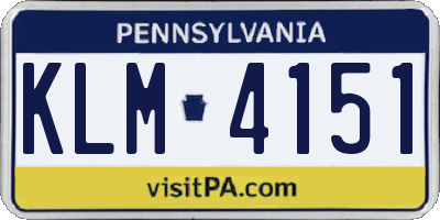 PA license plate KLM4151