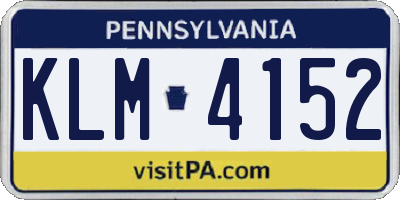 PA license plate KLM4152