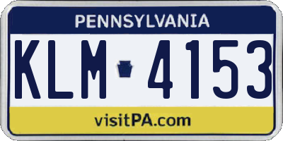 PA license plate KLM4153